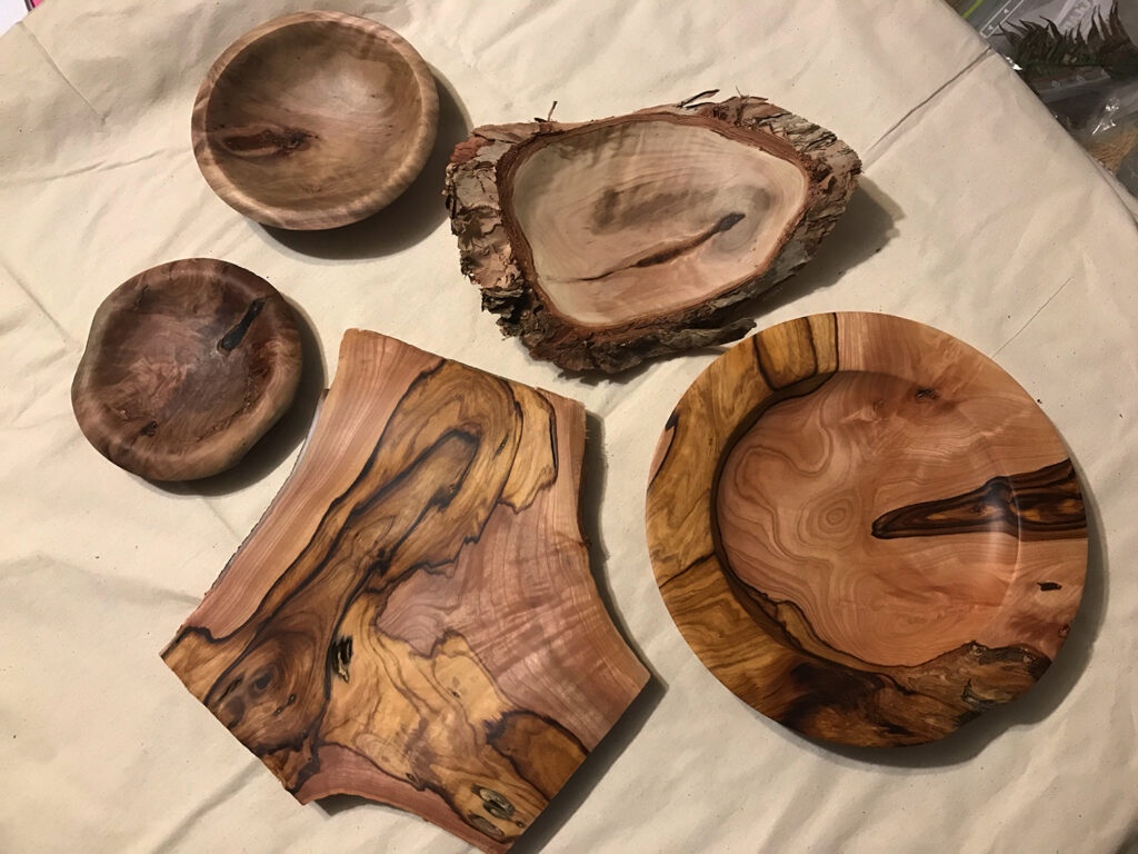 local timber turned bowls